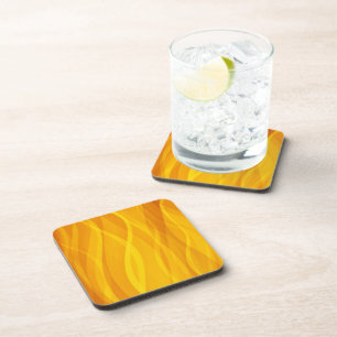 Dessous-de-verre Ondes de tissage dorées ensemble de 6 dessous de v