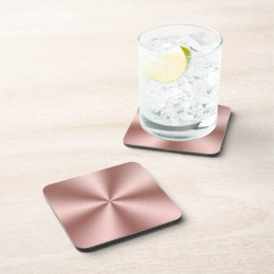Dessous-de-verre Or Rose moderne brossé Conique Métal simulé