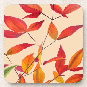 Dessous-de-verre Orange Autumn laisse l'aquarelle originale