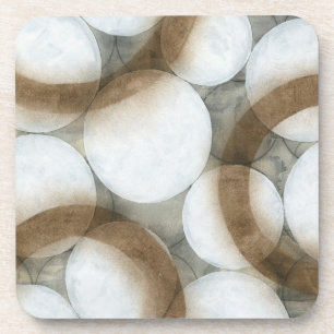 Dessous-de-verre Orbes blanches et cercles Brown