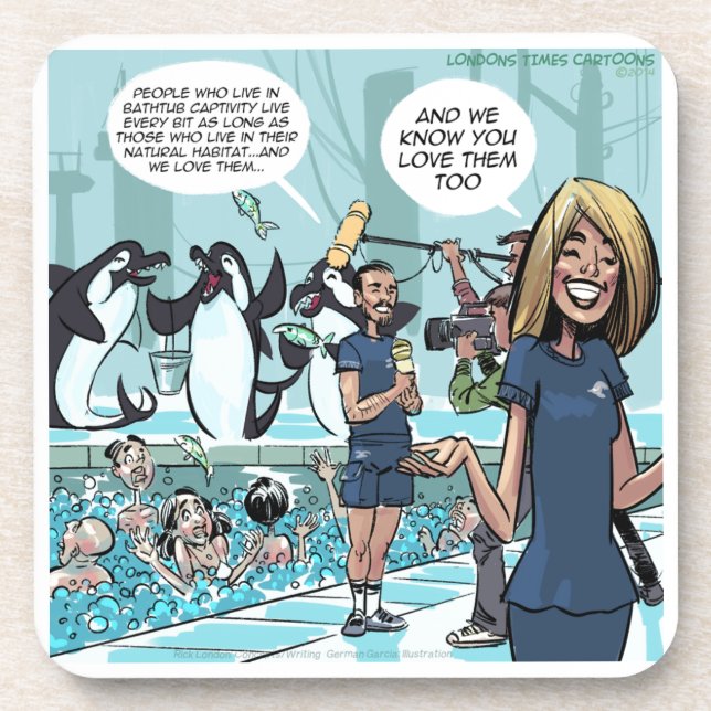 Dessous-de-verre Orca Revenge par Rick London Funny (Devant)