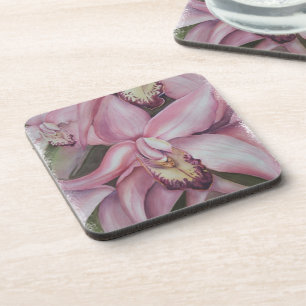 Dessous de verre ORCHIDES EXOTIQUES ROSES ET POURP