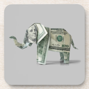 Dessous-de-verre Origami Argent Éléphant 100 $