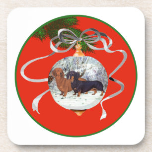 Dessous-de-verre Ornement de Noël pour Dachshunds