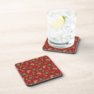 Dessous-de-verre Ornementation de Noël et Motif Sucre de canne