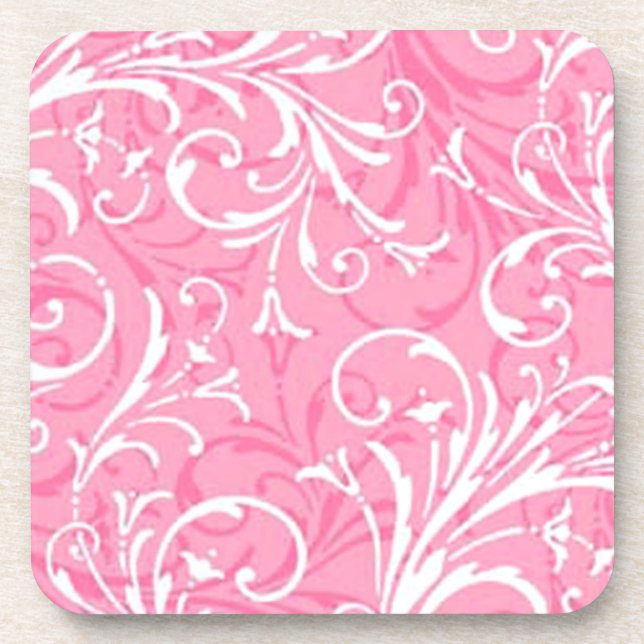 Dessous de verre ornementaux roses (Devant)
