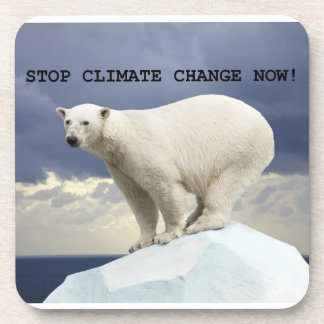 Dessous-de-verre Ours Polaire Arrêtez le changement climatique main