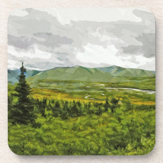 Dessous-de-verre Overcast au parc national Denali Abstrait de l'Ala (Devant)