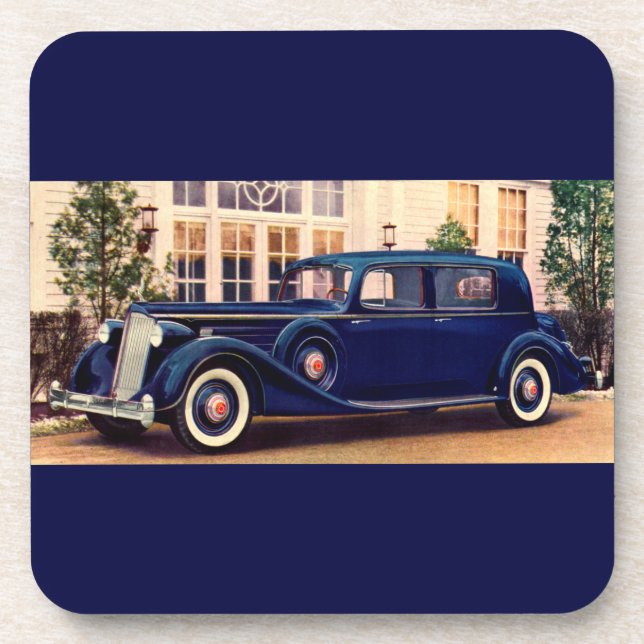 Dessous-de-verre Packard bleu 1936 (Devant)