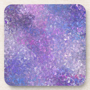 Dessous-de-verre Paillettes roses et violettes brillantes