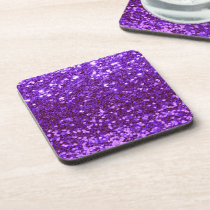 Dessous-de-verre Paillettes violettes scintillantes brillantes chic