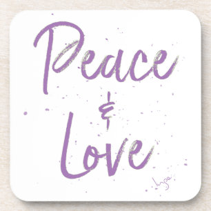 Dessous-de-verre PAIX et amour-violet