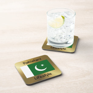 Dessous-de-verre Pakistan Flag+Text Coaster