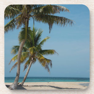 Dessous-de-verre Palmier et plage de sable blanc