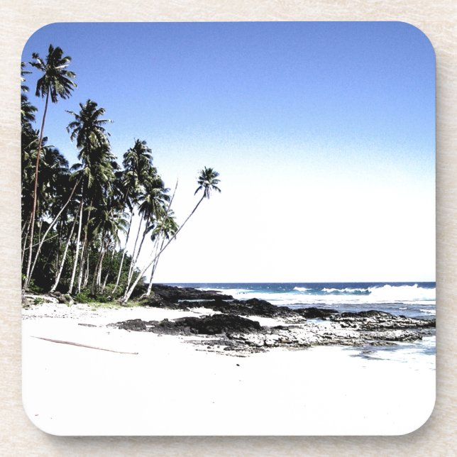 Dessous-de-verre Palmiers exotiques & Plage Paradise (Devant)