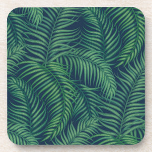 Dessous-de-verre Palmiers tropicaux de nuit feuilles