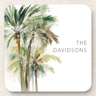 Dessous-de-verre Palmiers tropicaux Plage moderne