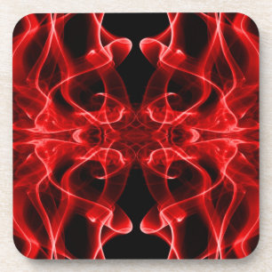 Dessous-de-verre Panaches de Fumée Rouge sur Fond Noir