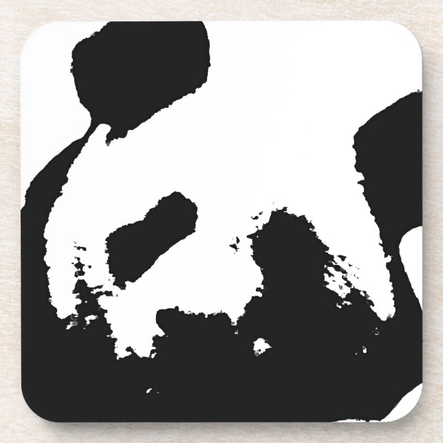Dessous-de-verre Panda d'art noir blanc (Devant)