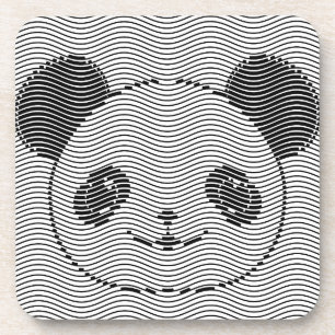 Dessous-de-verre Panda Porte Face Sur La Vague Motif