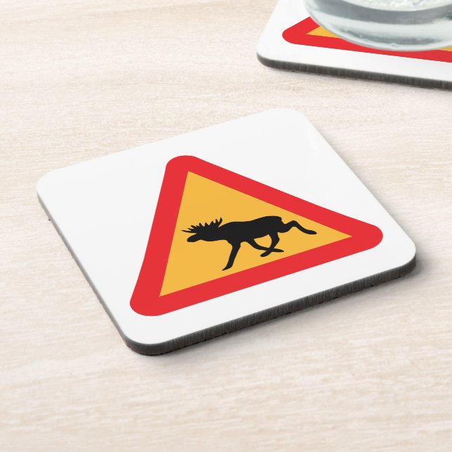 Dessous-de-verre Panneau de signalisation suédois de l'orignal de p (Côté gauche)
