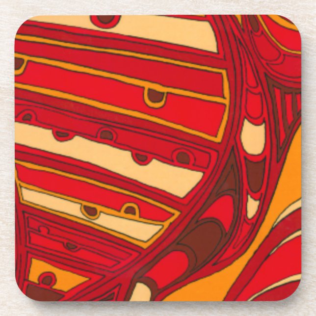 Dessous-de-verre Panneaux orange Abstraits (Devant)