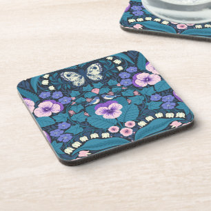 Dessous-de-verre Pansies, oiseaux et papillons