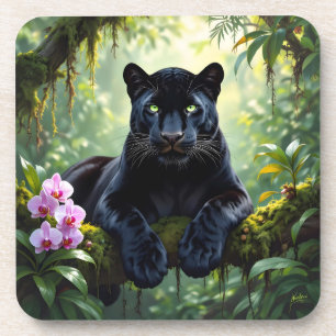 Dessous-de-verre Panthère noire dans la jungle