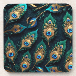 Dessous-de-verre Papercut Peacock Feathers Motif