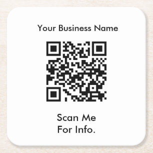Dessous de verre papier Carré de code QR de l'entr