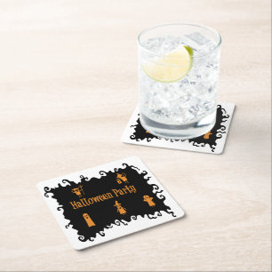 Dessous de verre papier Carré de la fête d'Hallowe