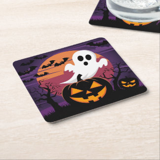 Dessous de verre papier carré Halloween.