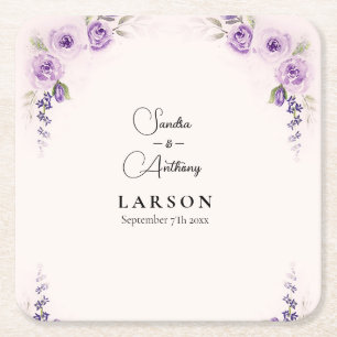 Dessous de verre papier Carré Lavender et Blush Ma