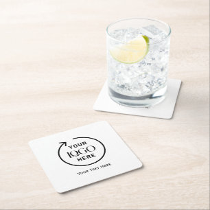 Dessous de verre papier Carré Logo personnalisé