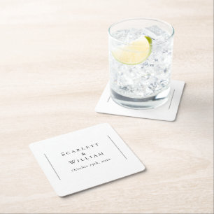 Dessous de verre papier Carré Mariage simple et mo