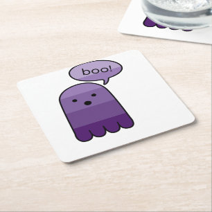 Dessous de verre papier Carré Mauve Purple Boo Gho