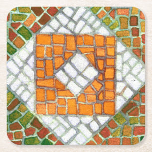 DESSOUS DE VERRE papier Carré MOSAIC AUTOMNE