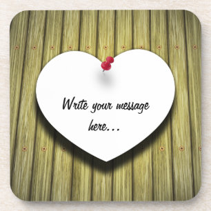 Dessous-de-verre Papier Coeur manuscrit Script rustique