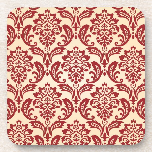 Dessous-de-verre Papier peint de motif de damassé (Devant)