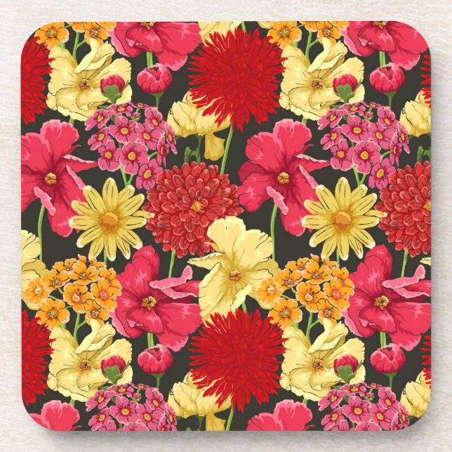 Dessous-de-verre Papier peint floral dans le style d'aquarelle (Devant)