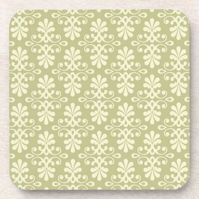 Dessous-de-verre Papier peint floral de damassé (Devant)