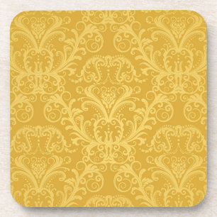 Dessous-de-verre Papier peint floral d'or de luxe