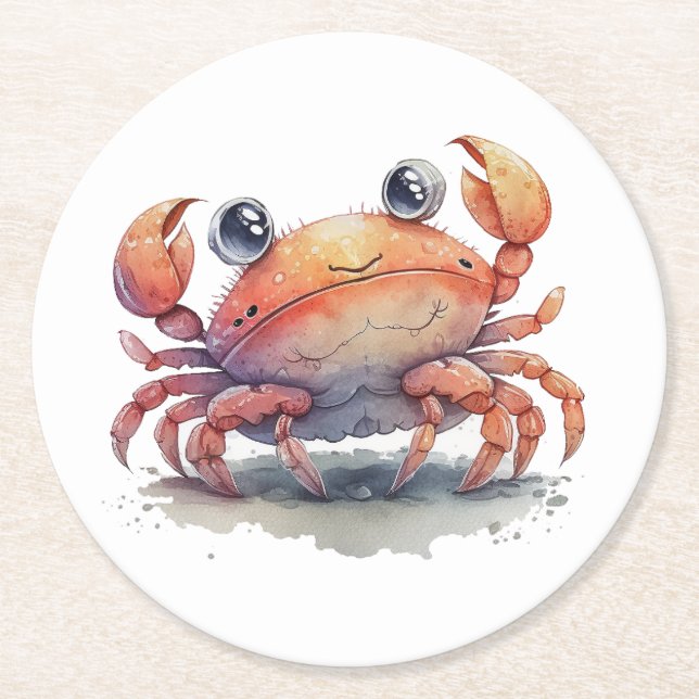 Dessous de verre papier rond de crabe mou (Devant)