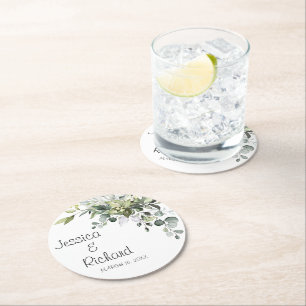 Dessous de verre papier rond Plaques papier mariag