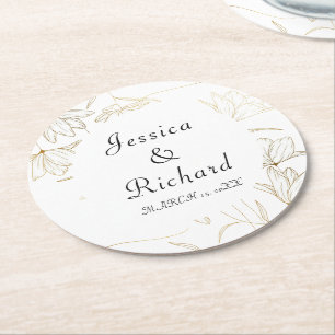 Dessous de verre papier rond Plaques papier Mariag