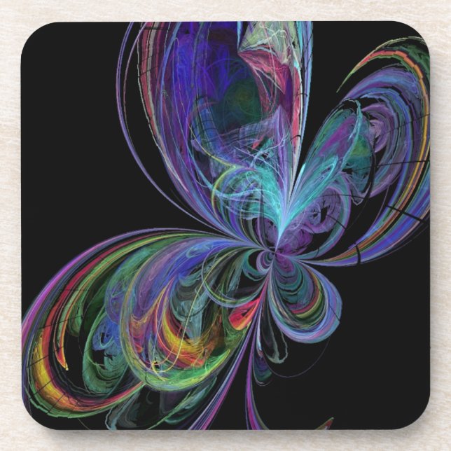 Dessous-de-verre Papillon arc-en-ciel tourbillonnant (Devant)