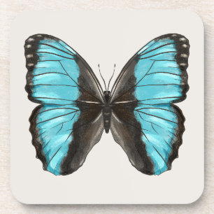 Dessous-de-verre Papillon bleu Insect Art Amour de la nature