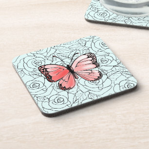 Dessous-de-verre Papillon Rose Et Pâques De Boissons Roses