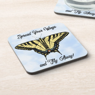 Dessous-de-verre Papillon Swallowtail Jaune Ciel Bleu Personnalisé