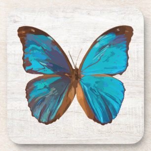Dessous-de-verre Papillon Tropical bleu et turquoise couleur Gem